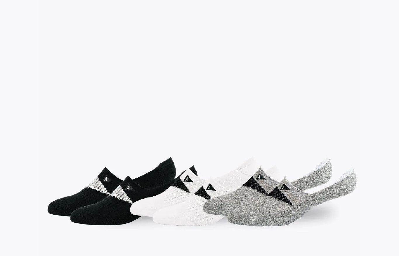 No Show Sock Spring 3 Pack, Size: S/M, Color: Black Flag