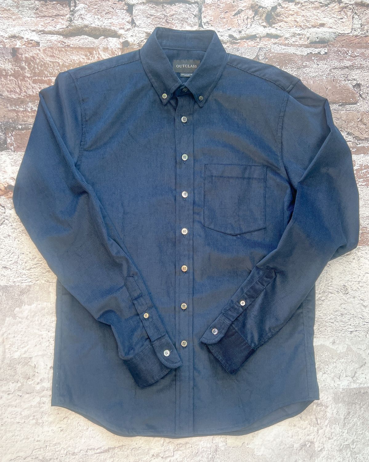 Corduroy Shirt, Color: Navy, Size: S