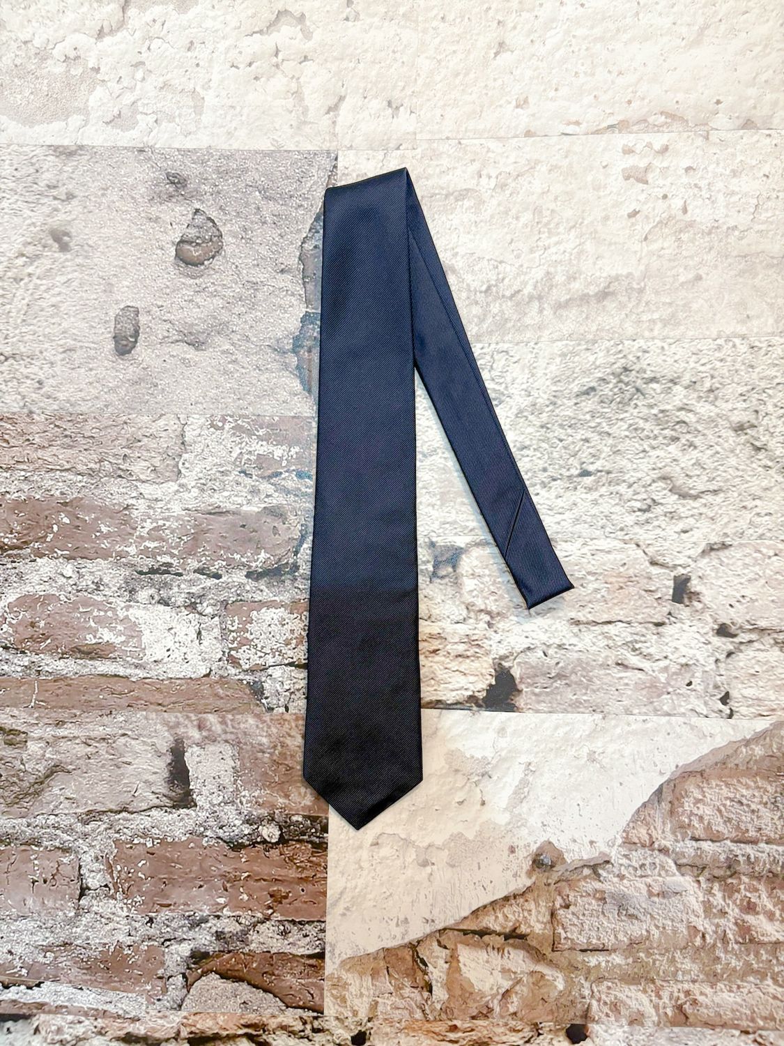Silk Solid Tie, Color: Navy