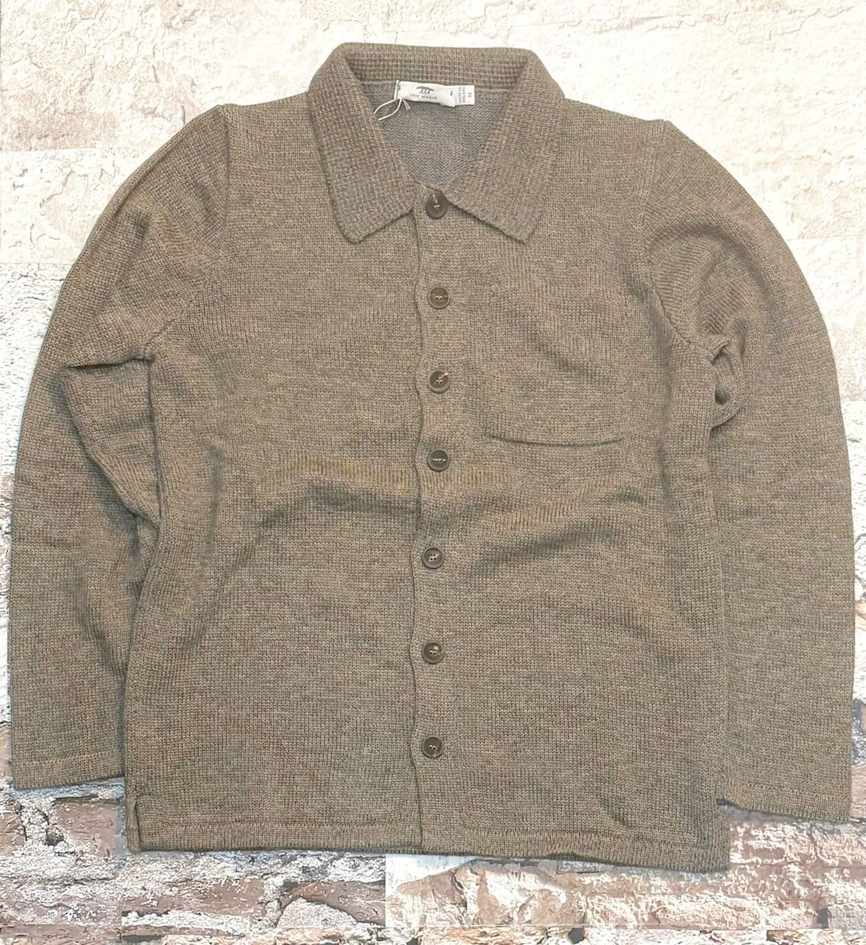 Plated Alpaca Shirt Jacket, Color: Brown Marl, Size: S