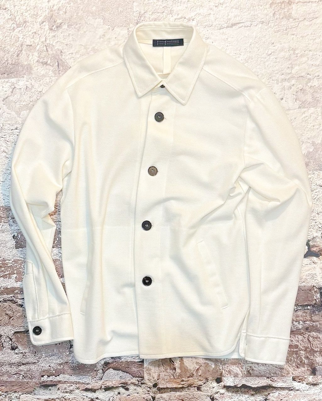 Men’s Honeycomb Shirt Jacket, Color: Off White, Size: S/48
