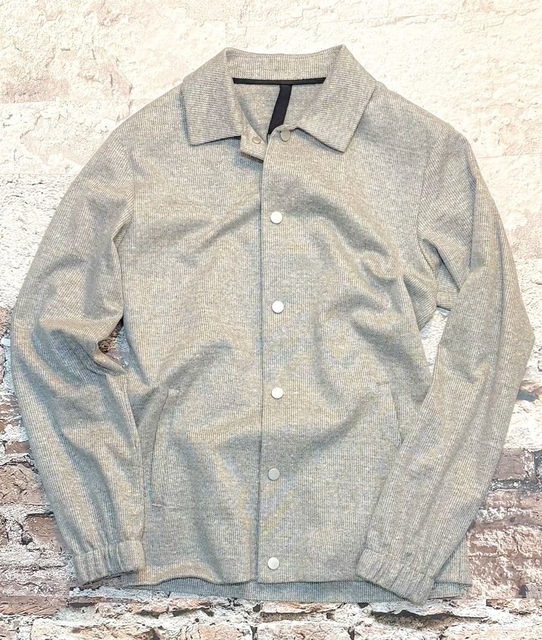 Men’s Linen Blend Coach’s Jacket, Color: Grey, Size: S/48