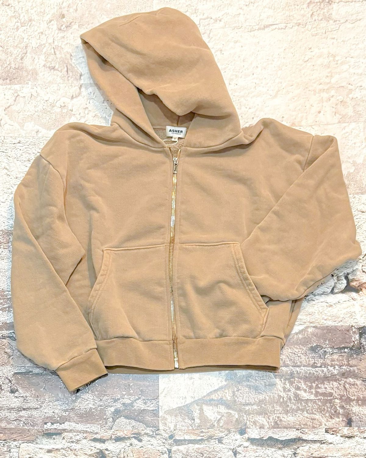 Rosie Zip Hoodie, Color: Latte, Size: S