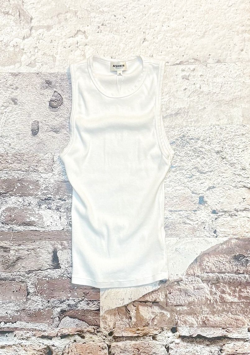 Ruby Rib Tank, Color: White, Size: XS