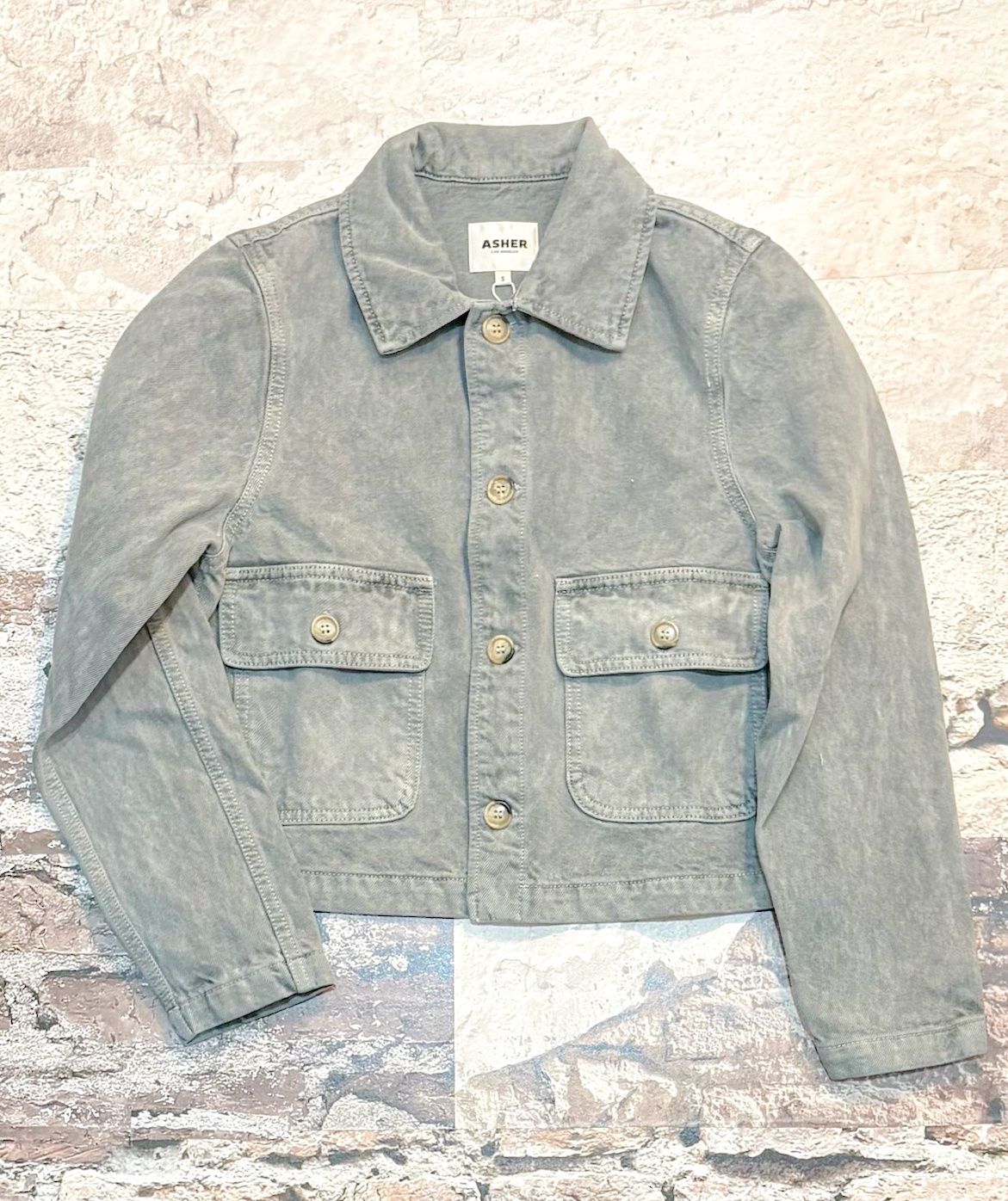 Mia Cropped Jacket, Color: Ocean, Size: XS
