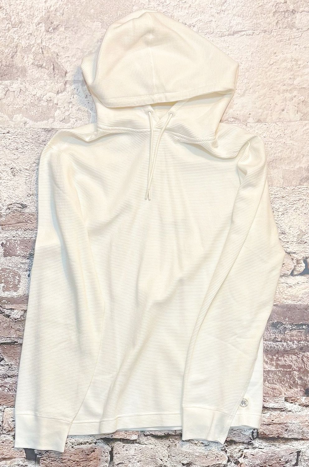 Lightweight Waffle Hoodie, Color: White, Size: M