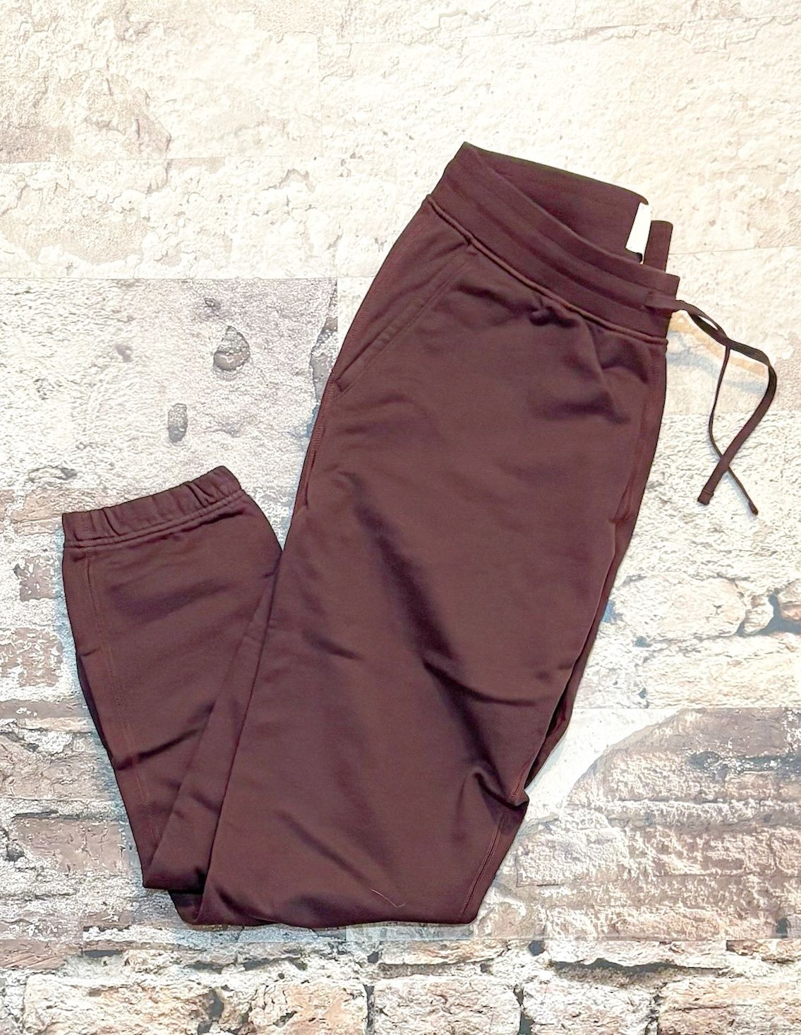 Midweight Terry Classic Cuffed Sweatpants, Color: Oxblood, Size: M