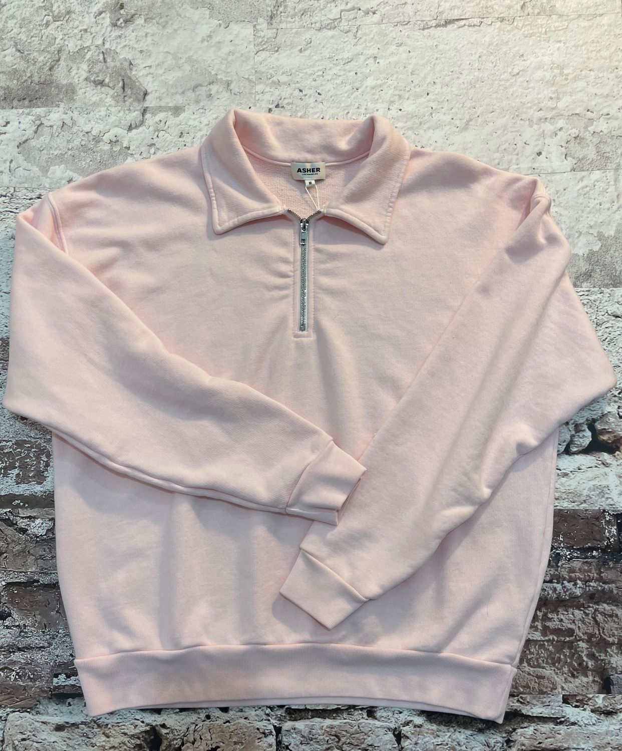 Claude 1/4 Zip, Color: Soft Pink, Size: S