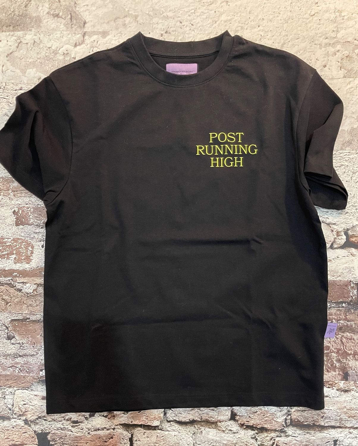 Post Running High Boulder Tee, Color: Black Garment Dye, Size: S