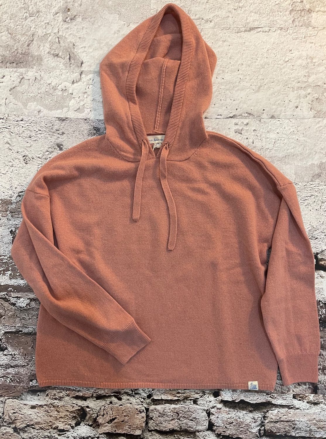 SKHD04 Relaxed Fit Merino/Silk/Cashmere Hoodie, Color: Rosewood, Size: S