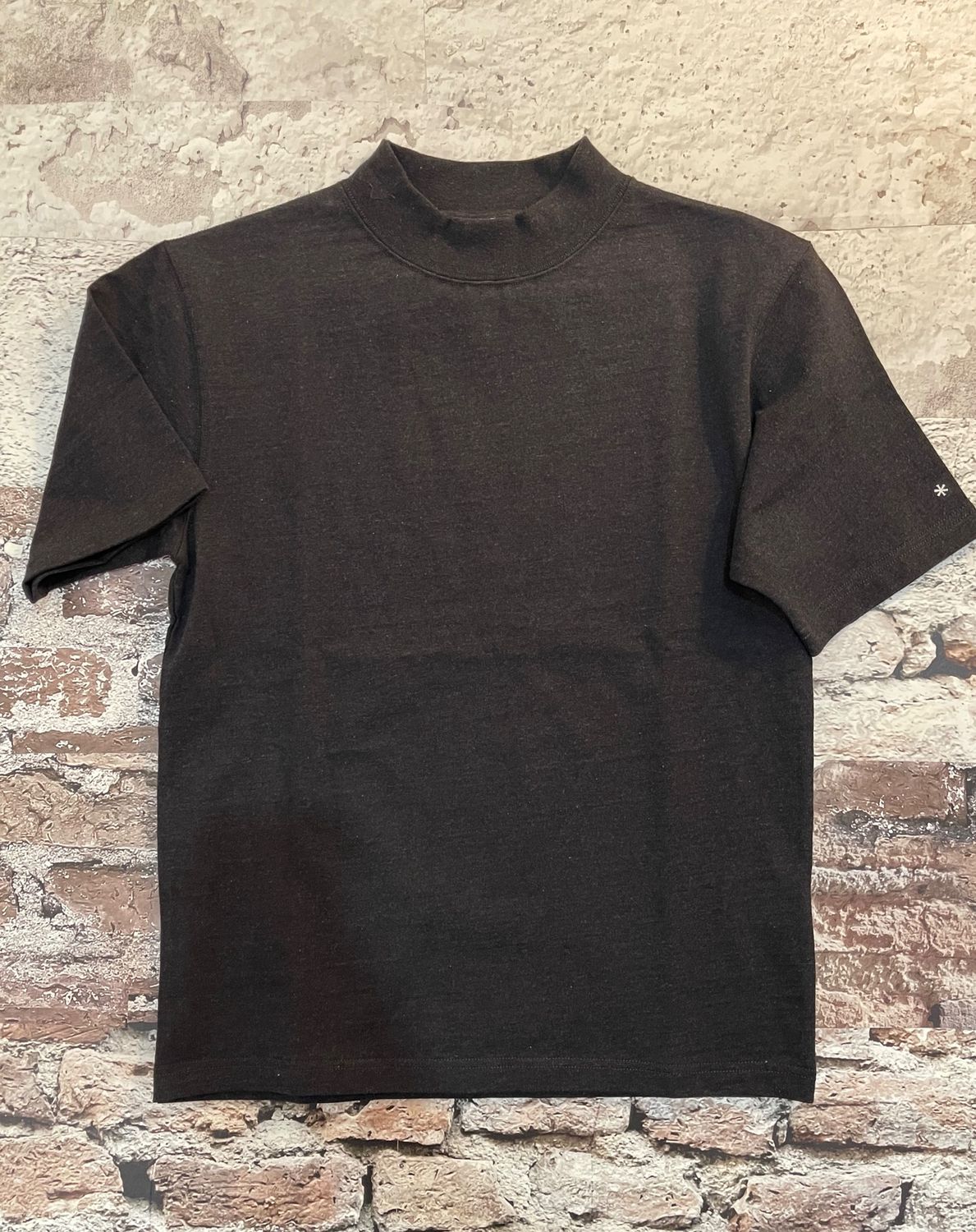Recycled Cotton Mockneck Tee, Color: Black, Size: S