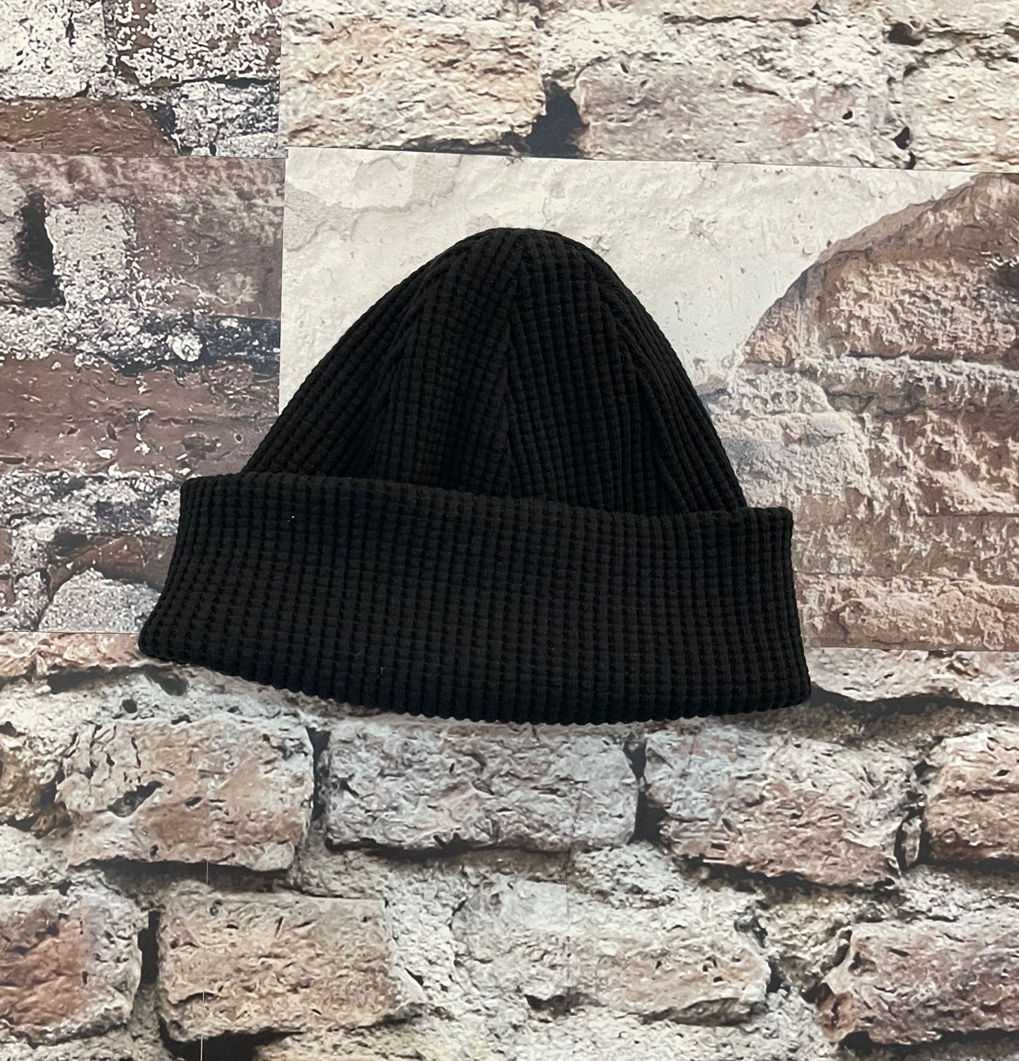 Waffle Knit Cap, Color: Black