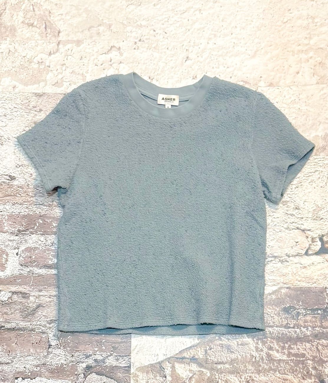 Nina Boucle S/S Tee, Color: Ocean, Size: XS