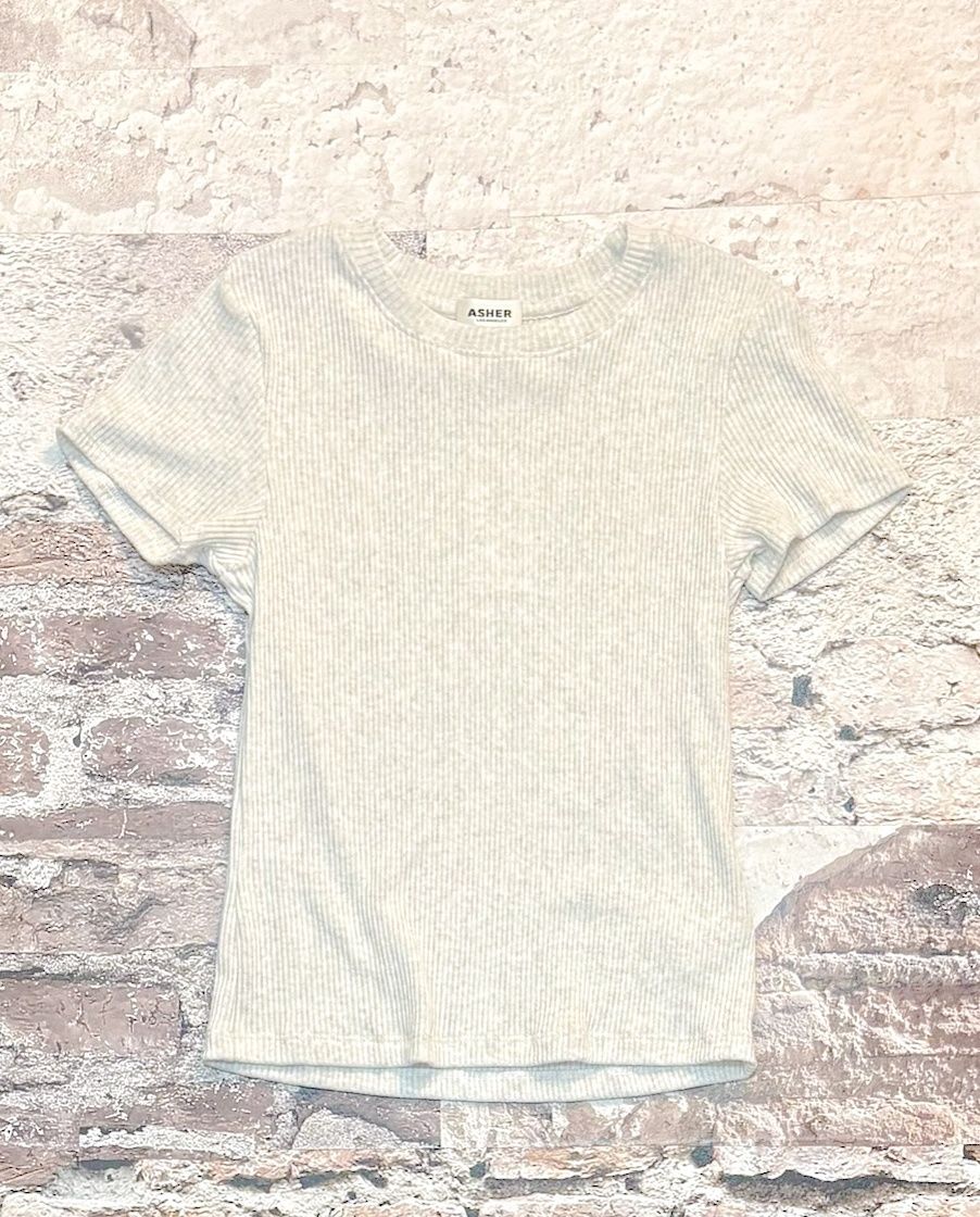 Remi Rib S/S, Color: Ash, Size: XS