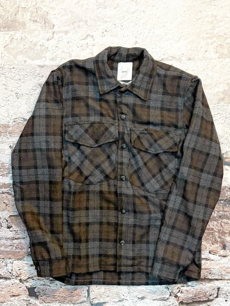 Flannel Officers Shirt, Color: Smoke, Size: S