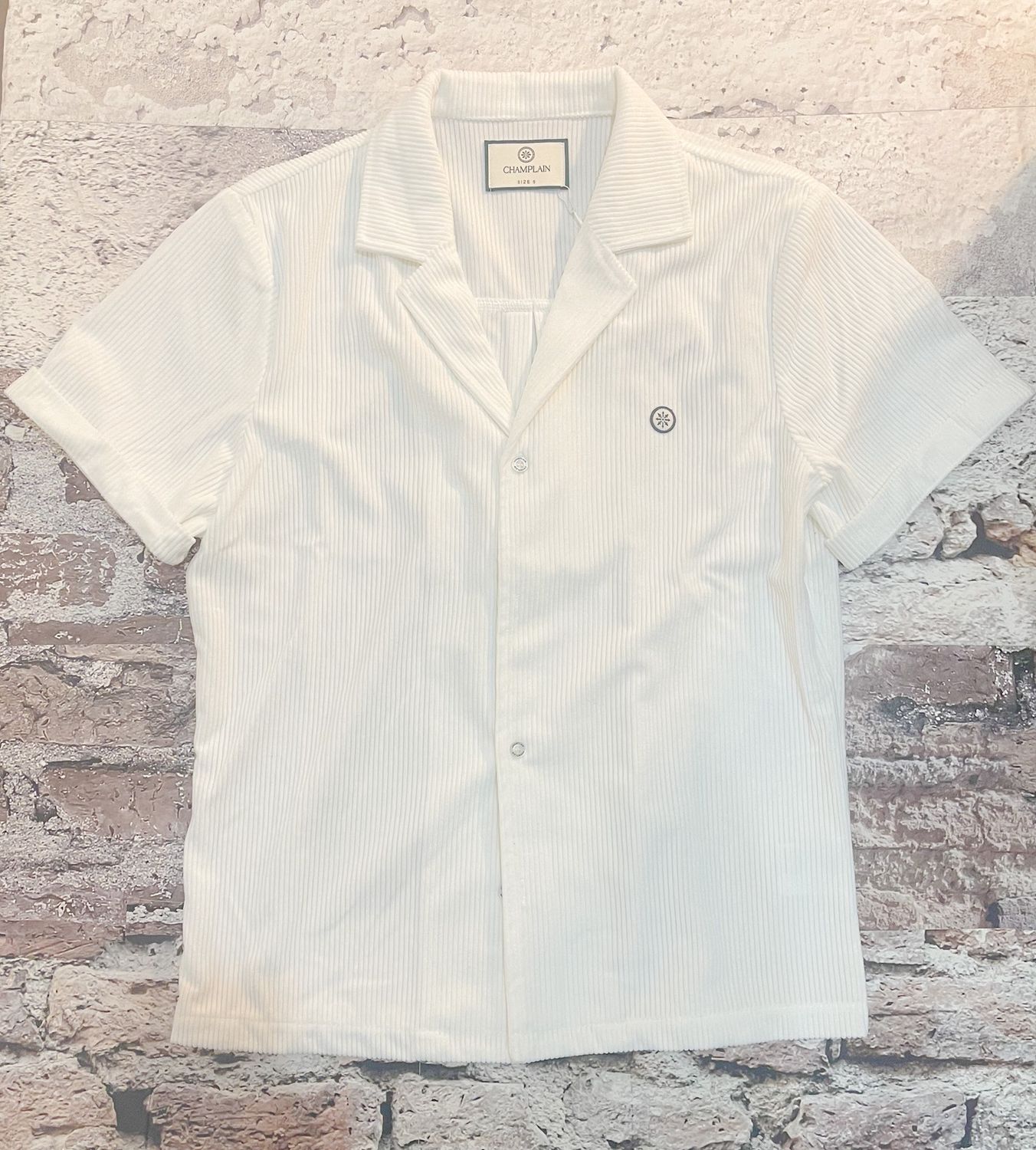 Champlain Camp Collar Cord Shirt, Color: White, Size: S