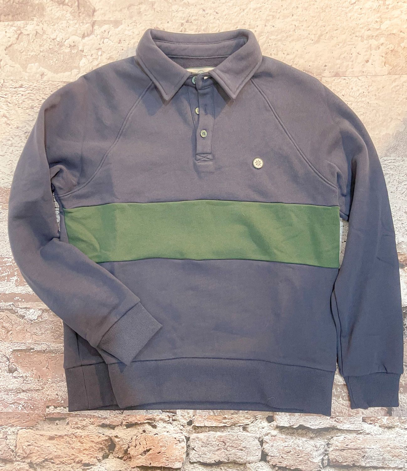 Champlain Long Sleeve, Color: Navy/Green, Size: S
