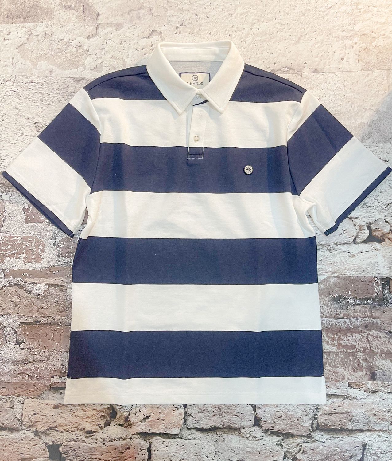 Champlain Pique Rugby Polo, Color: White/Navy, Size: S