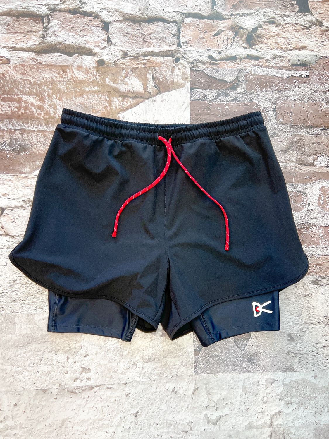 Layered Pocketed Trail Shorts, Color: Black, Size: S