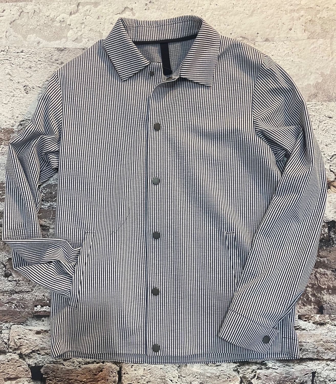 Men&#39;s Coolmax Seersucker Coach&#39;s Jacket, Color: Blue/Cream, Size: 48