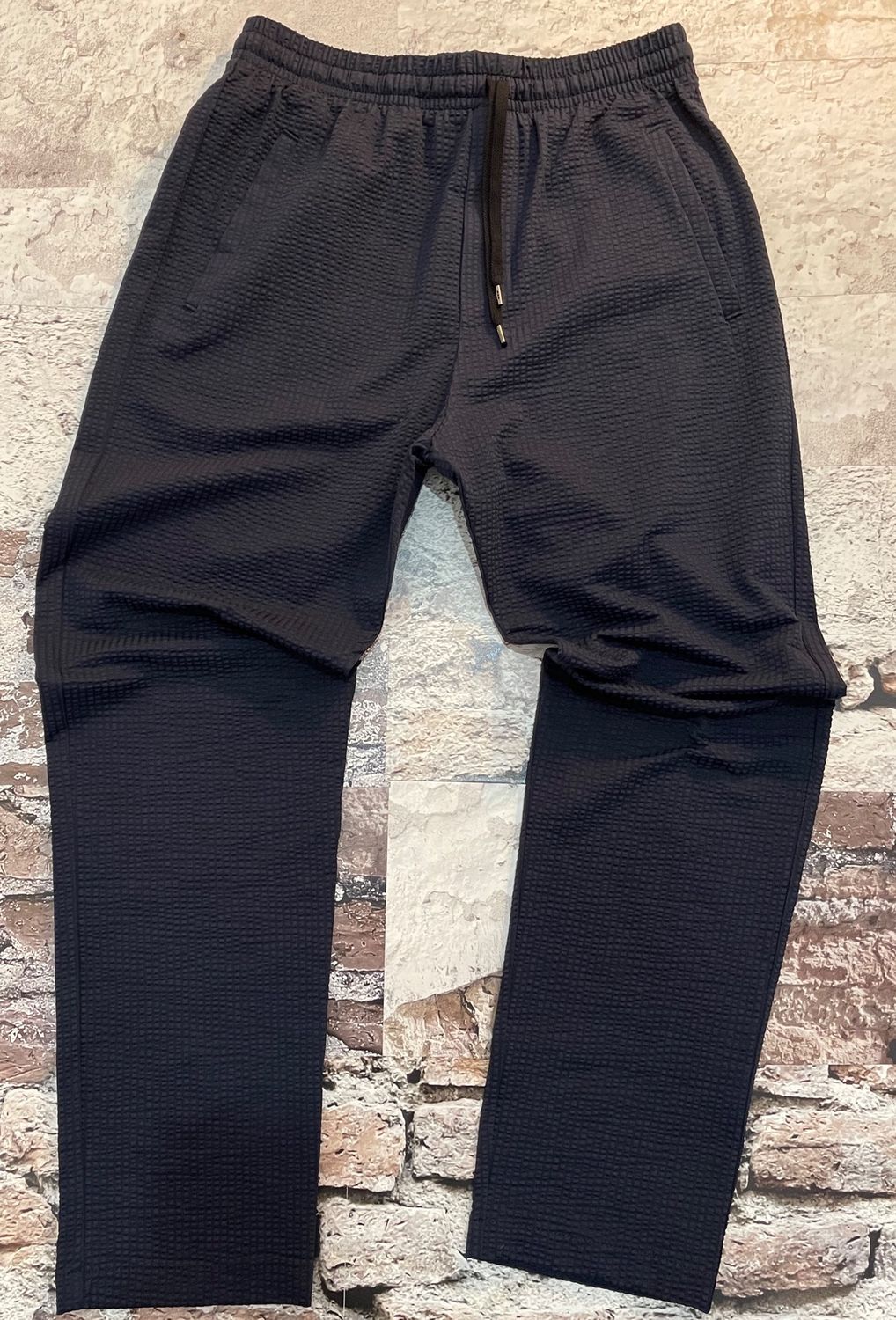 Coolmax Seersucker Trouser, Color: Black/Blue, Size: 32/48