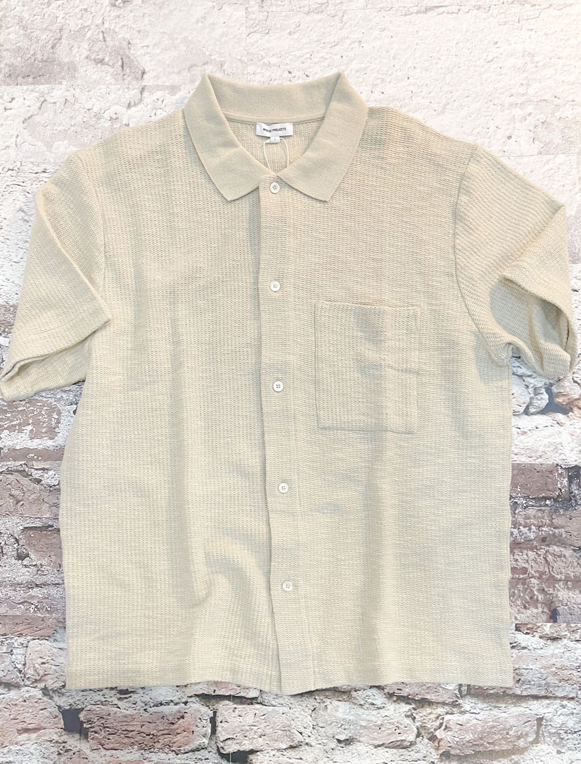 Gustav Crochet Jersey Shirt, Color: Oatmeal, Size: S