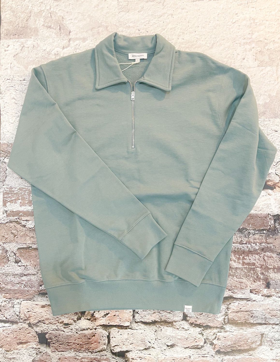 Ketel Relaxed Organic Half Zip, Color: Greyish Blue, Size: S
