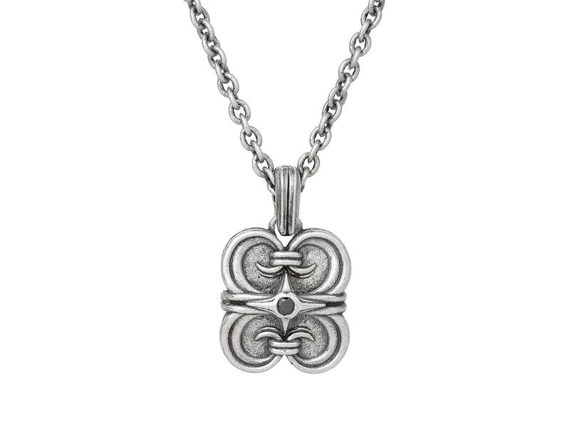 Sterling Silver w/ Double Link Pendant  Necklace