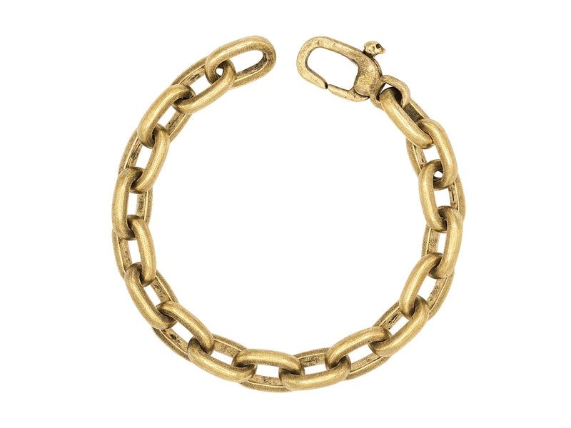 Oval Brass w/ Skull Clasp Bracelet