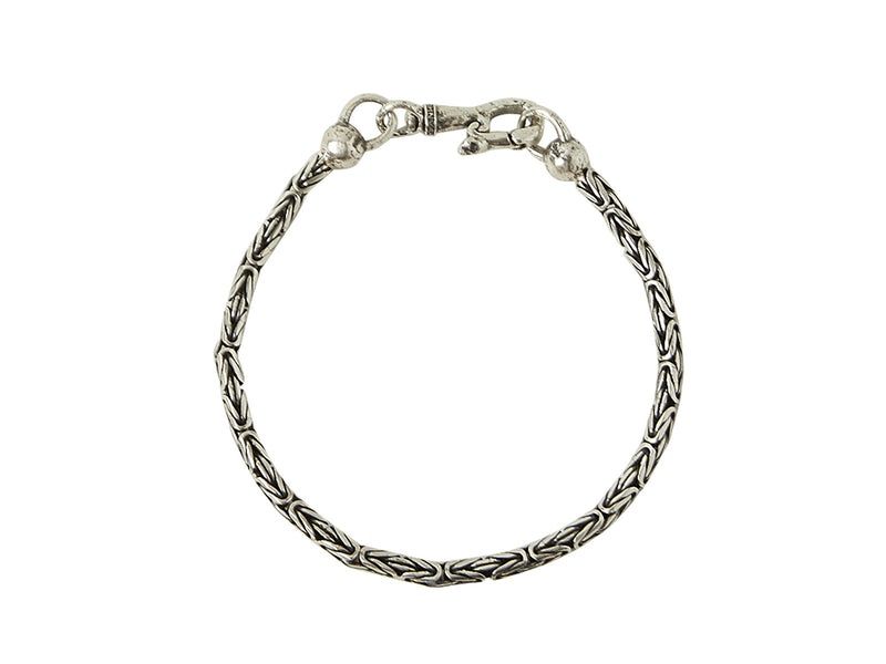 Woven Chain w/ Skull Tag Bracelet