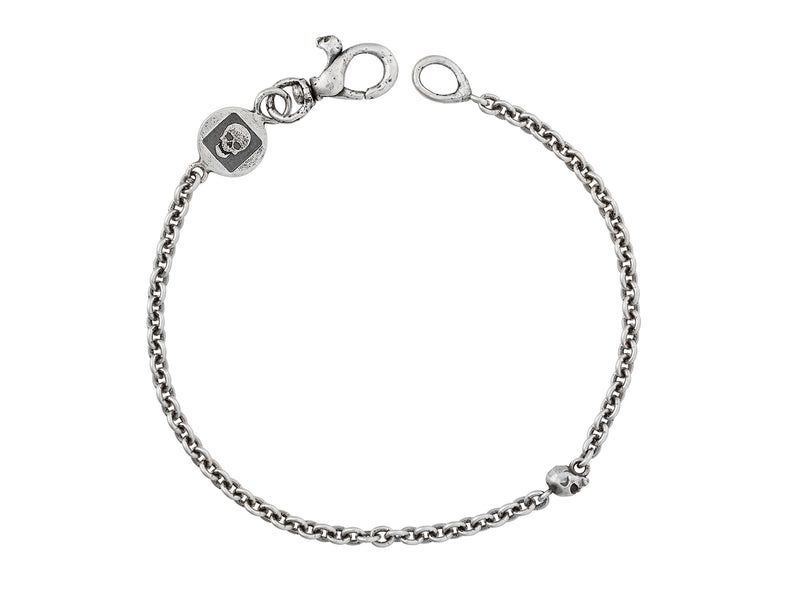 Sterling Silver Chain w/ Skull &amp; Lobster Clasp