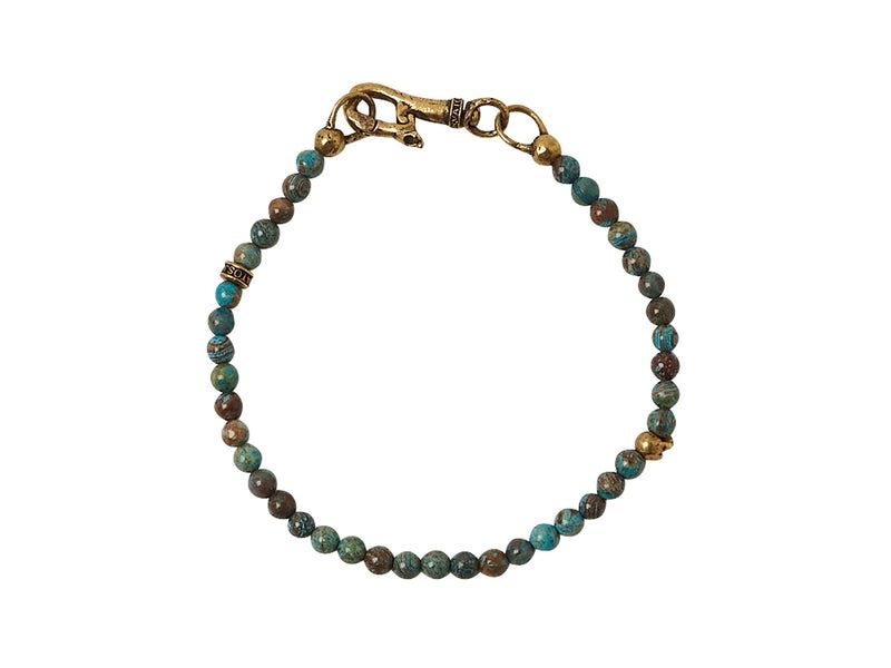 Brass &amp; Turquoise w/ Skull &amp; Skull Clasp