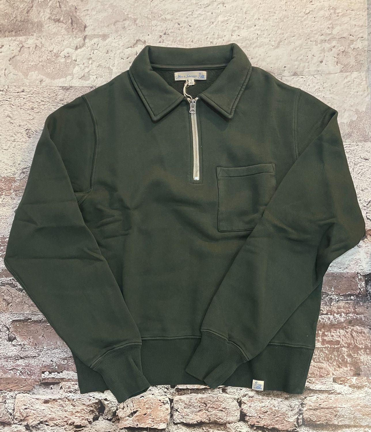 ZIPC01 Relaxed Fit Zip Collar Sweatshirt, Color: Forest, Size: S