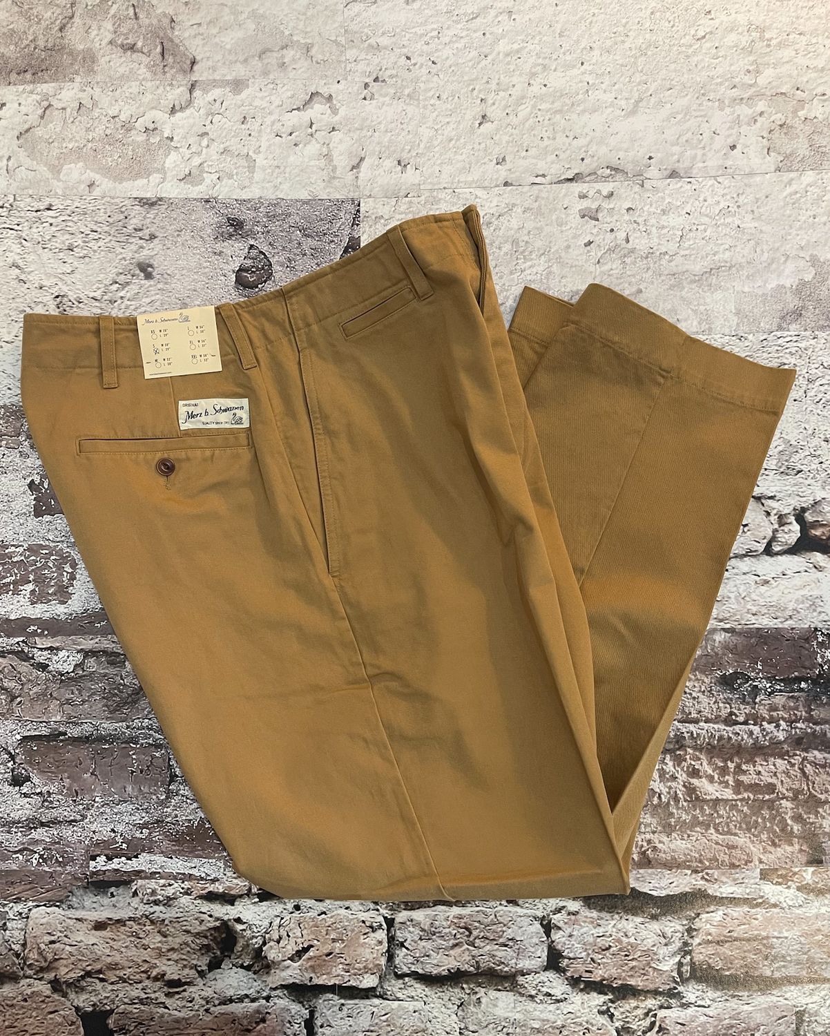 Chino 01: 1920&#39;s Cotton Twill Work Chino, Color: Khaki, Size: S