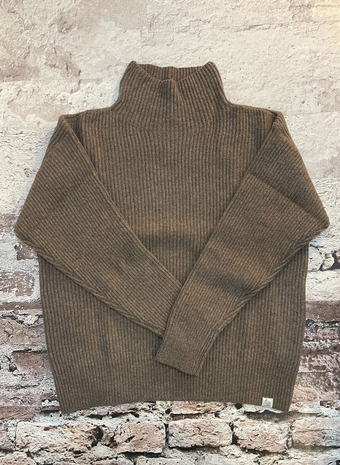 WRIBT03 Women&#39;s Merino Cashmere Relaxed Fit Mock-Neck Pullover, Color: Grain, Size: XS