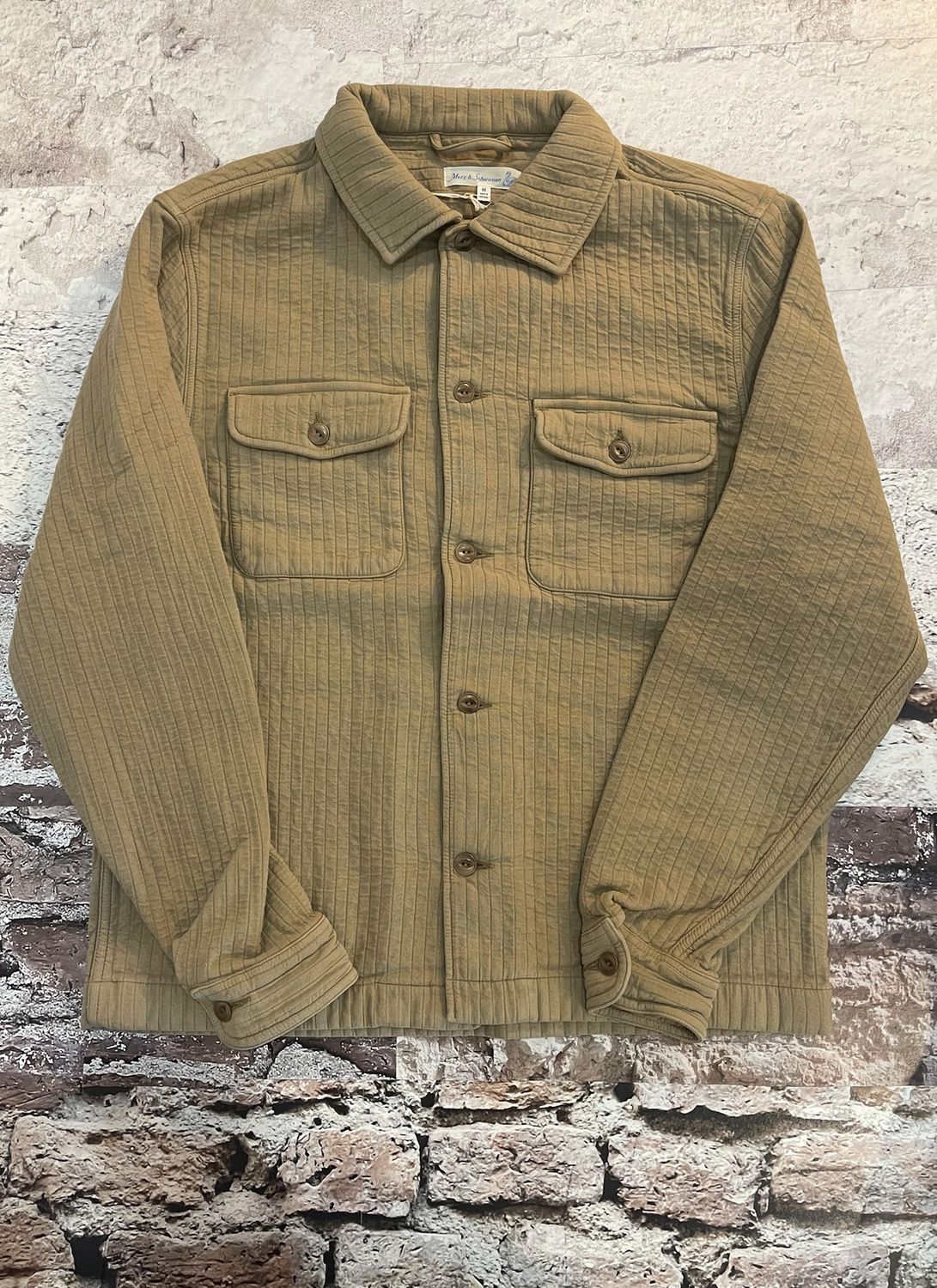 Shirt06PAD Padded Cotton Long Sleeve Overshirt, Color: Khaki, Size: M
