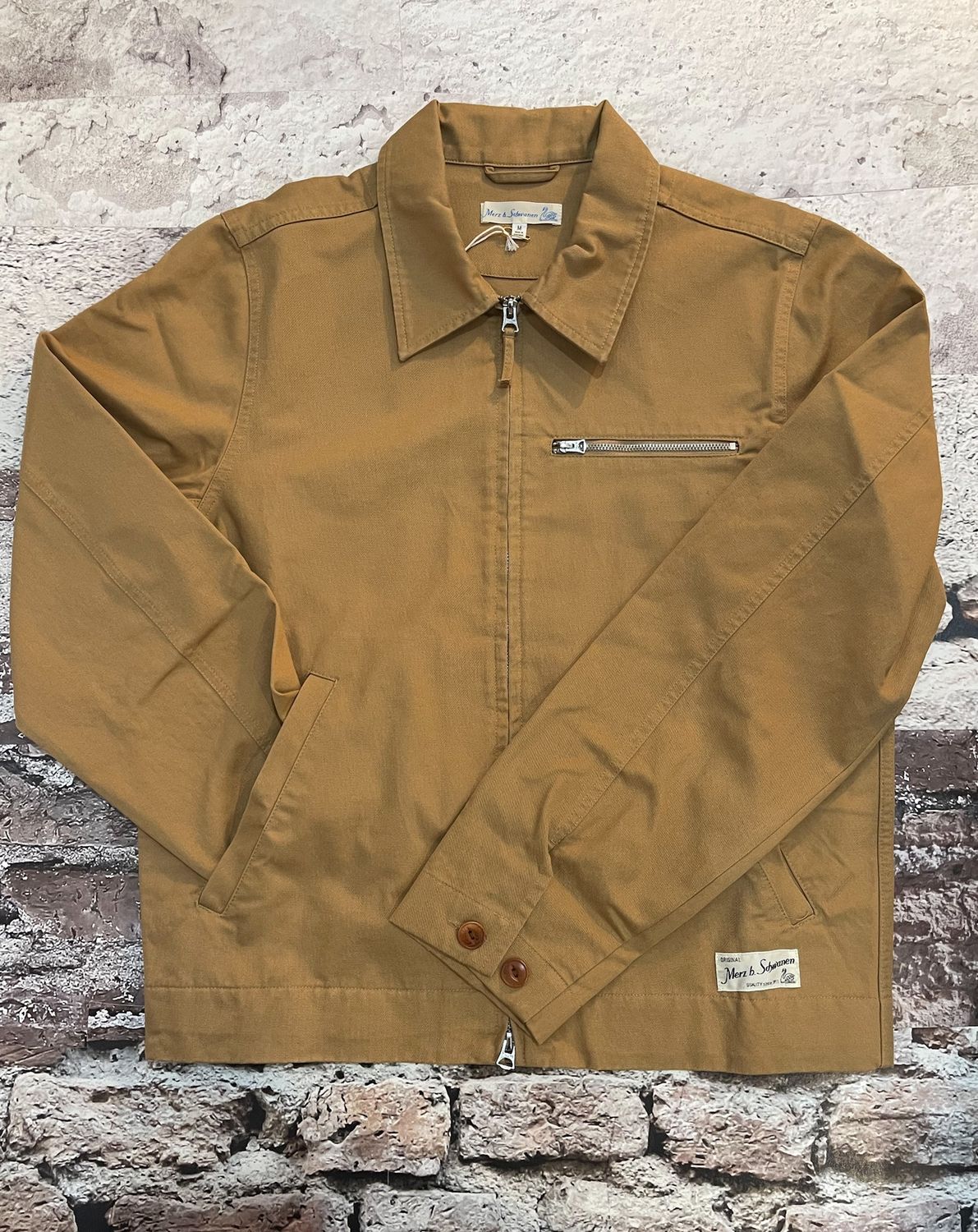 JKT07 Organic Zipped Twill Jacket, Color: Khaki, Size: S