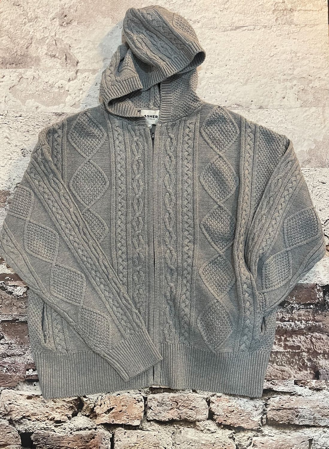 Liam Cashmere Cotton Cable Hoodie