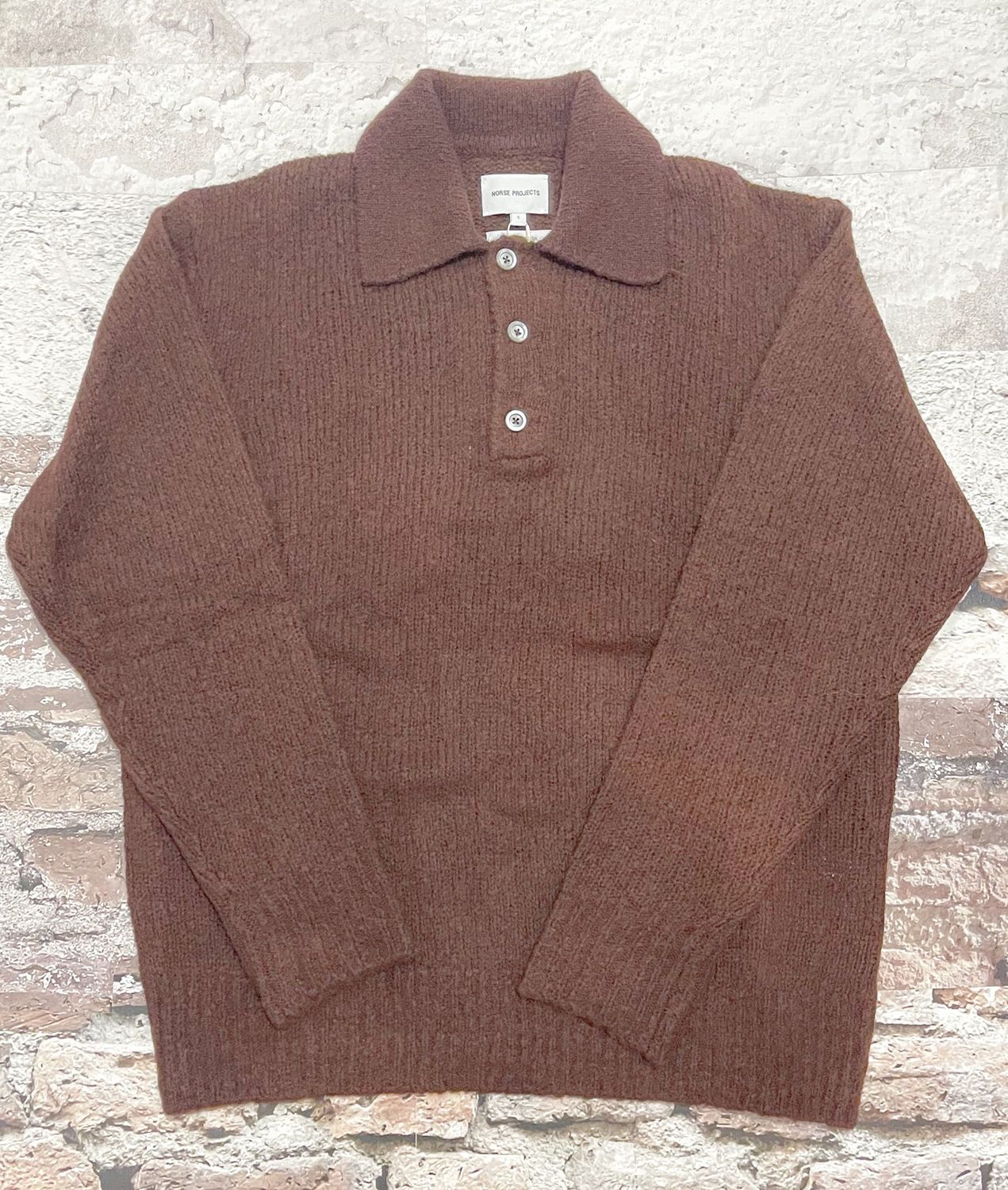 Rasmus Relaxed Brushed Polo, Color: Mahogany, Size: Small