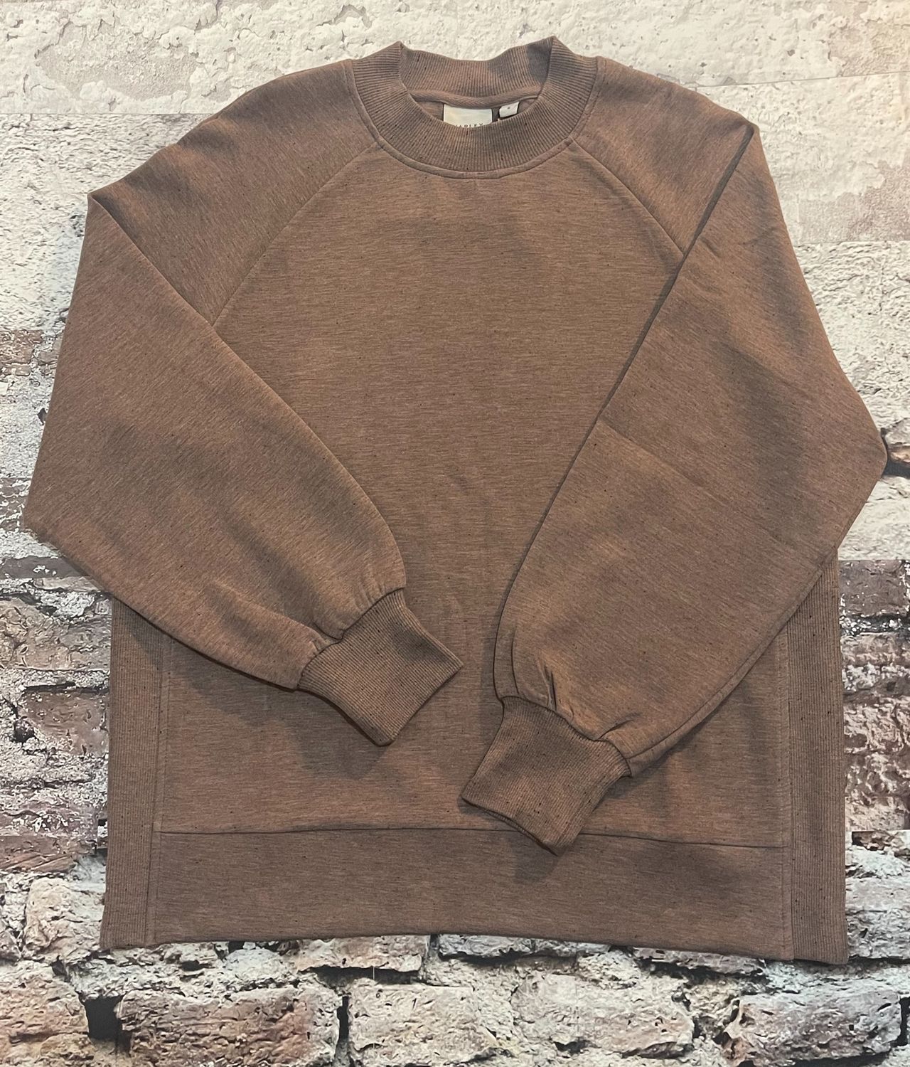 Zosia Crew Neck Midlayer, Color: Coffee Quartz, Size: Extra Small