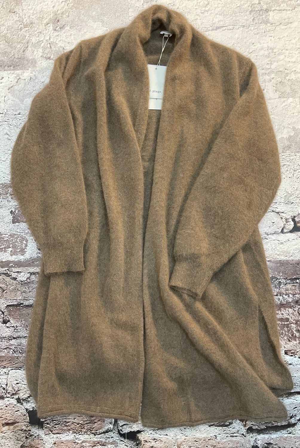 Raccoon Long Cardigan, Color: Camel, Size: 36