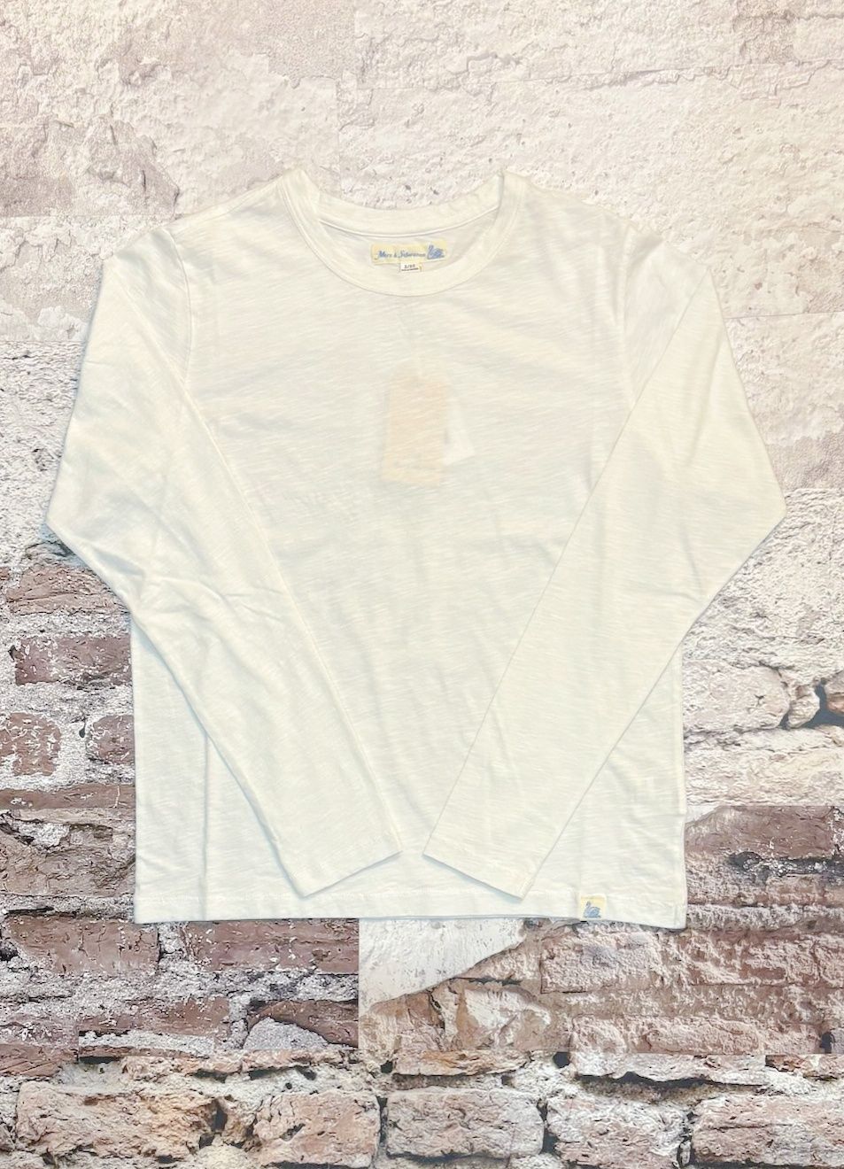 1950's 4.6 oz Loopwheeled Long Sleeve, Color: White, Size: S