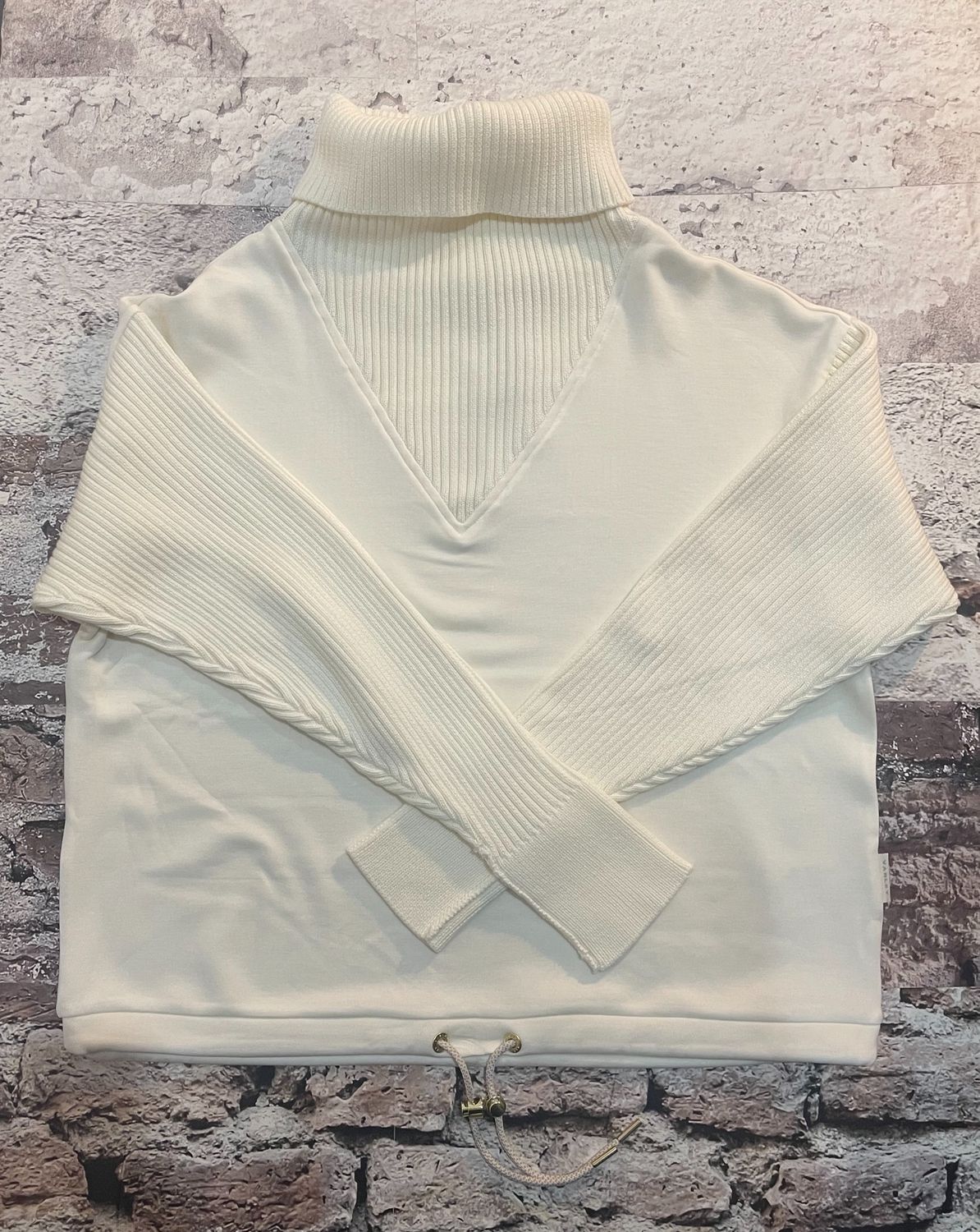 Hannah Cowl Neck Sweat, Color: Egret, Size: Extra Small