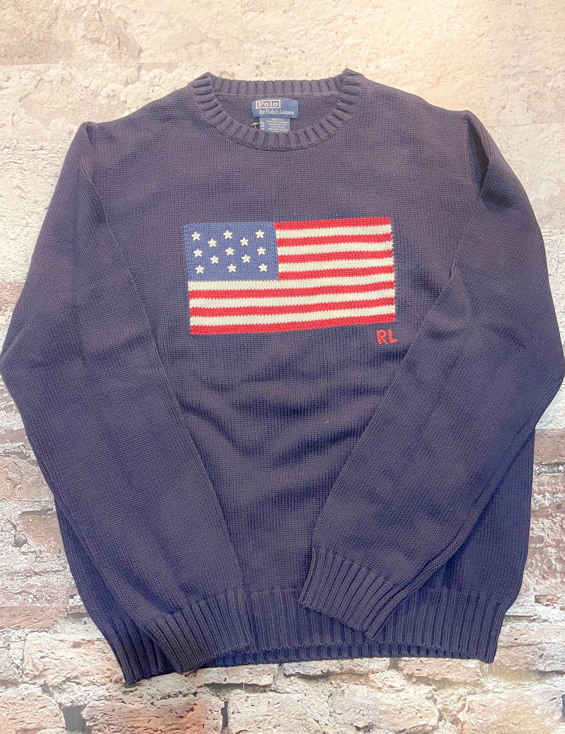 Flag Cotton Crewneck Sweater