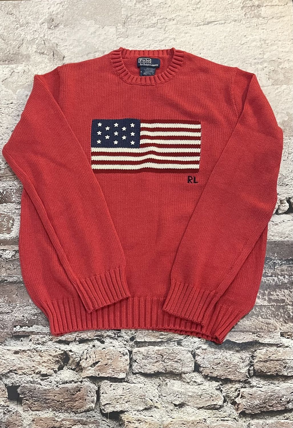 Flag Cotton Crewneck Sweater