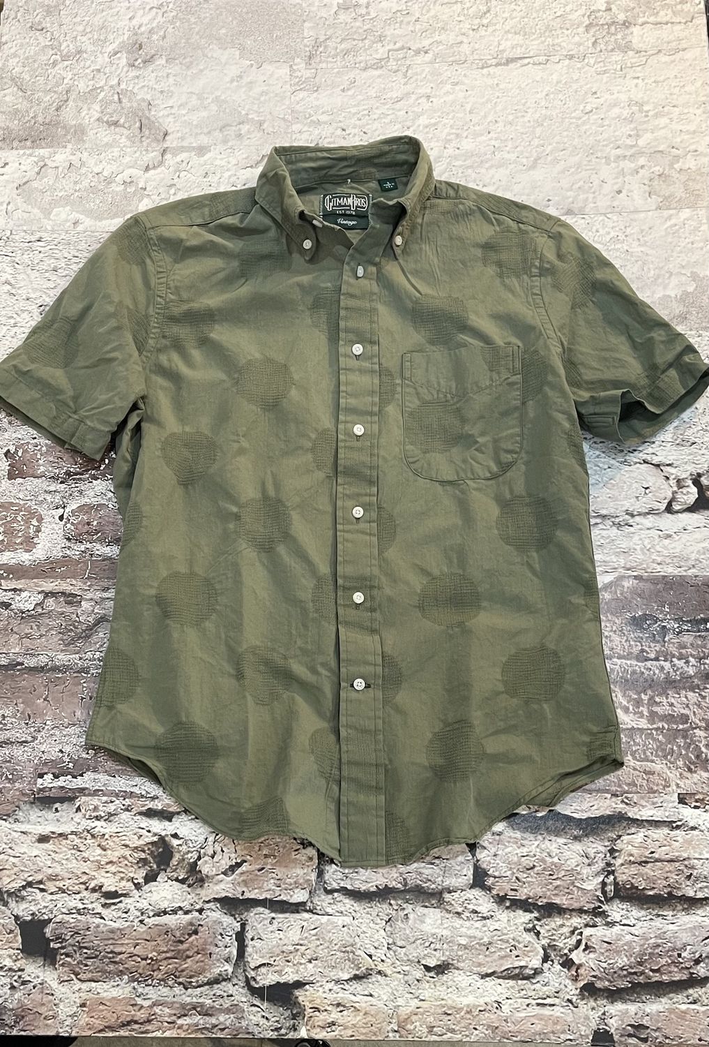 Olive Dobby Dot Shirt