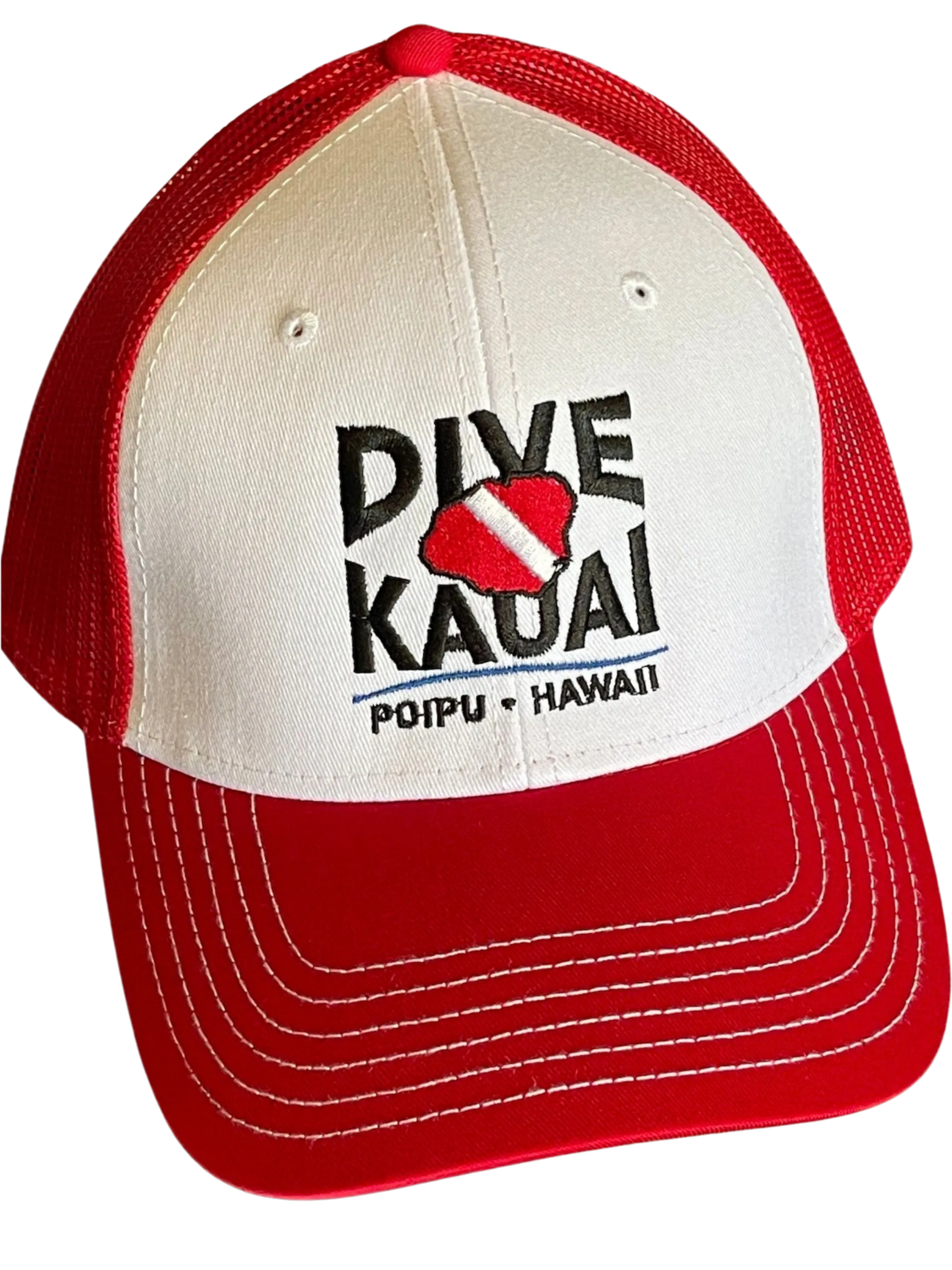 DK Embroidered Trucker Hat, Color: Red