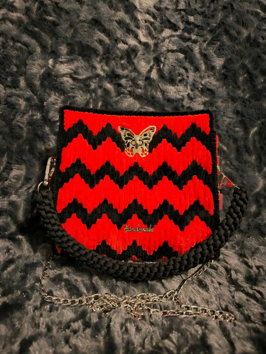 Sac à main papillon rouge et noir