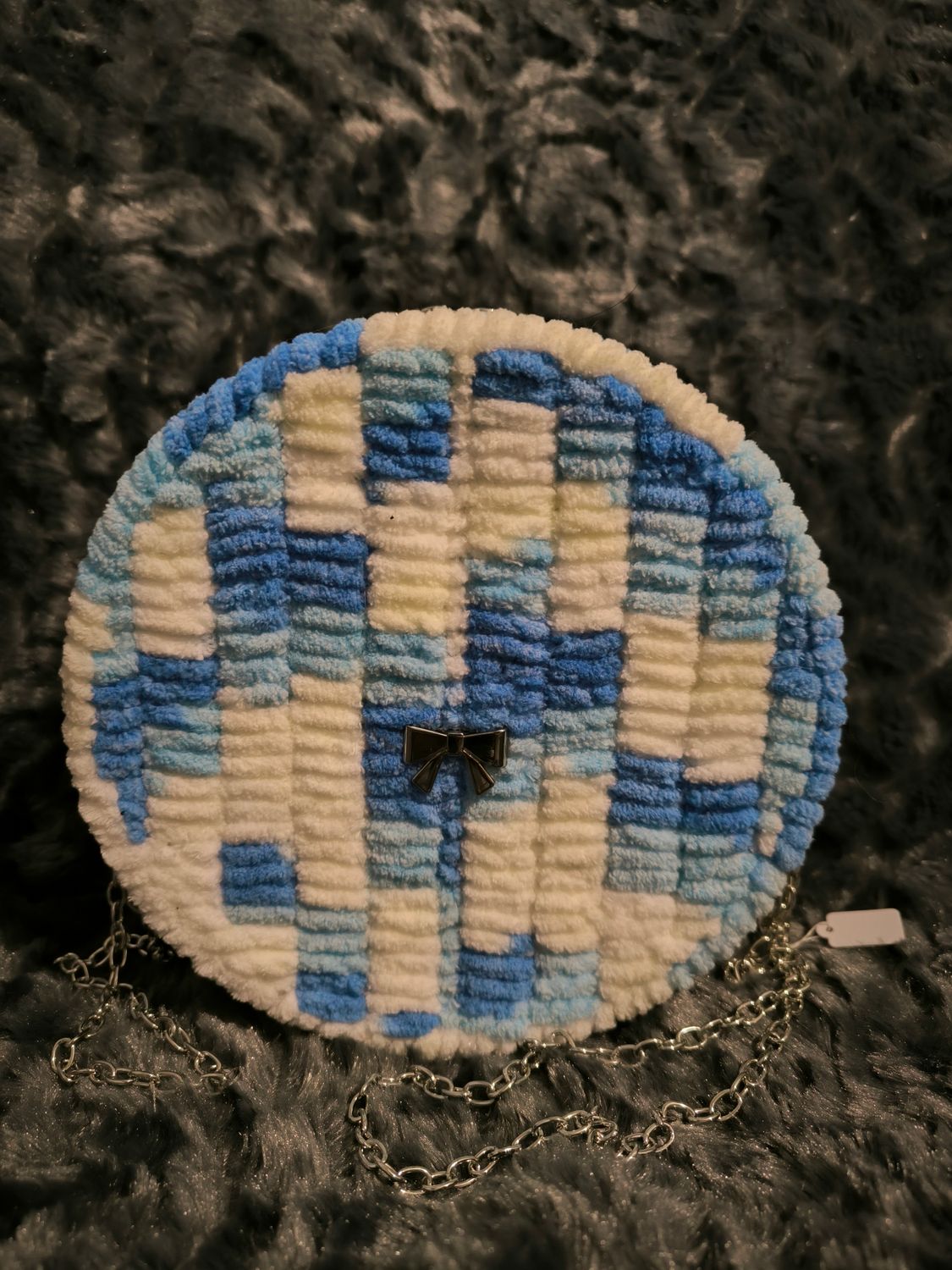 Sac tambour avec fermeture éclair bleu et blanc