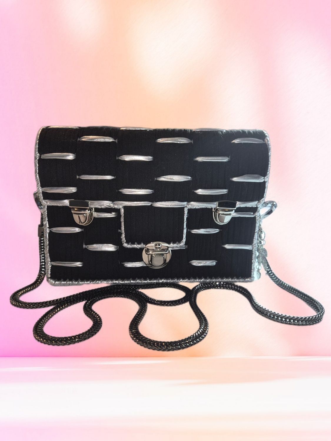 Sac noir argent